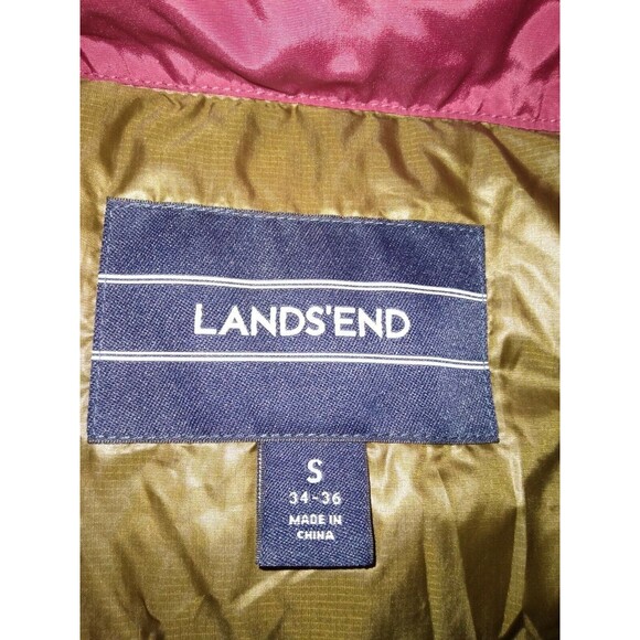 Lands' End Men's Small Snap Puffer Vest  Red - Picture 6 of 8